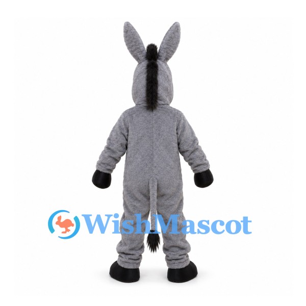 Donkey Mascot Costume in Gray with White Muzzle and Belly