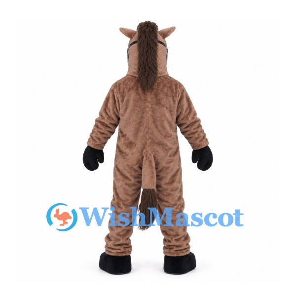 Horse Mascot Costume in Brown with Black Mane and Hooves