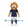 Lion Mascot Costume in Gold with Navy Shirt and White Sports Shorts