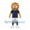 Lion Mascot Costume in Gold with Navy Shirt and White Sports Shorts