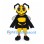 Bee Superhero Mascot Costume in Yellow and Black with Cape and Wings