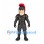 Knight Mascot Costume in Black Armor with Red Helmet Plume