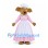 Dog Mascot Costume in Brown with Pink Gingham Dress and White Apron