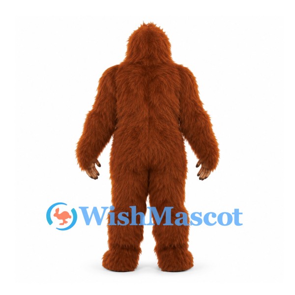 Orangutan Mascot Costume in Brown with Tan Belly and Shaggy Fur