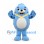 Seal Mascot Costume in Blue with Cream Belly and Yellow Neck Trim