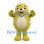 Seal Mascot Costume in Yellow with Dark Spots and Blue Neck Trim