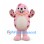 Seal Mascot Costume in Pink with Dark Spots and Orange Neck Trim