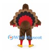 Turkey Mascot Costume in Brown and Red with Large Layered Fan Tail