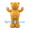 Bear Mascot Costume in Gold with Cream Belly and Pink Paw Pads