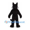 Wolf Mascot Costume in Black and Gray with White Chest