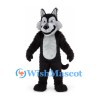 Wolf Mascot Costume in Black and Gray with White Chest