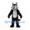 Wolf Mascot Costume in Black and Gray with White Chest