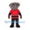 Tornado Mascot Costume in Gray with Red Hockey Jersey and Black Trousers
