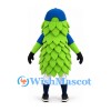 Hop Cone Mascot Costume in Green with Blue Cap and White Shorts