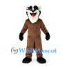 Badger Mascot Costume in Brown with Black and White Face