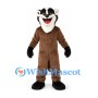 Badger Mascot Costume in Brown with Black and White Face
