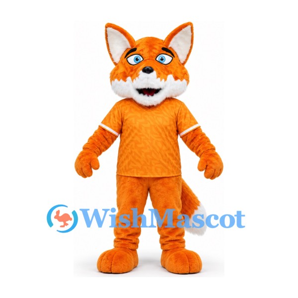 Fox Mascot Costume in Orange with Matching Shirt and White Trim