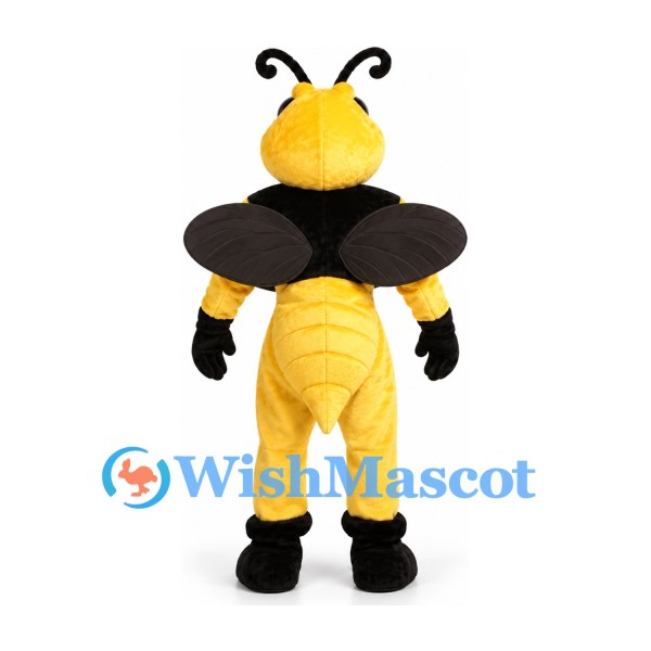 Bee Mascot Costume in Yellow and Black with Muscular Torso and Wings