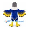 Eagle Mascot Costume in Blue and White with Yellow Wing Feather Tips