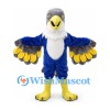 Eagle Mascot Costume in Blue and White with Yellow Wing Feather Tips