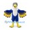 Eagle Mascot Costume in Blue and White with Yellow Wing Feather Tips