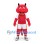 Devil Mascot Costume in Red with Red and White Sports Uniform