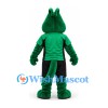 Crocodile Mascot Costume in Dark Green with Green Shirt and Black Shorts