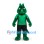 Crocodile Mascot Costume in Dark Green with Green Shirt and Black Shorts
