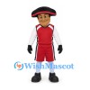 Patriot Mascot Costume in Red Uniform with Black Tricorn Hat