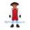 Patriot Mascot Costume in Red Uniform with Black Tricorn Hat
