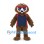Owl Mascot Costume in Brown with Navy Sports Shirt and Red Headband