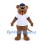 Rat Mascot Costume in Brown with White Shirt and Navy Cap