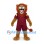 Lion Mascot Costume in Tan with Burgundy Sports Uniform and Orange Mane