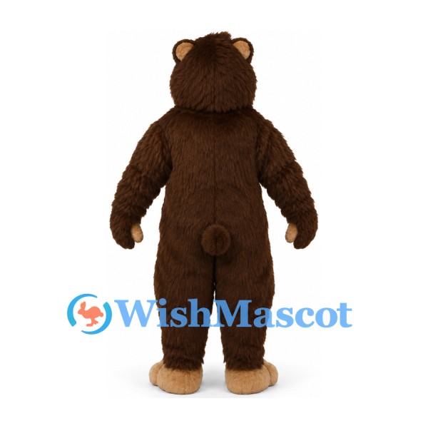 Bear Mascot Costume in Dark Brown with Tan Muzzle and Feet