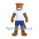 Cougar Mascot Costume in Tan with White Shirt and Blue Sports Shorts