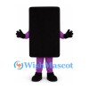 Rectangle Mascot Costume in Black with Purple Arms and Legs