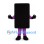 Rectangle Mascot Costume in Black with Purple Arms and Legs