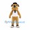 Bulldog Mascot Costume in Tan with White Sports Jersey and Navy Cap