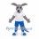 Kangaroo Mascot Costume in Gray with White Shirt and Blue Shorts