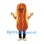 Hot Dog Mascot Costume with Mustard Stripes and Tan Bun