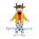 Bull Mascot Costume in Brown with Yellow Jacket and Spotted White Trousers