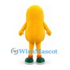 Yellow Character Mascot Costume with Rounded Body Bow Tie and Green Shoes