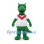 Dragon Mascot Costume in Green with White Jersey and Red Chest Stripe
