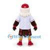Eagle Mascot Costume in White and Brown with Baseball Shirt and Red Tartan Kilt