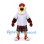 Eagle Mascot Costume in White and Brown with Baseball Shirt and Red Tartan Kilt