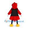 Cardinal Mascot Costume in Red with Black Sleeveless Shirt