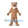 Cougar Mascot Costume in Tan with White Chin and Large Paws