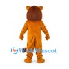 Lion Mascot Costume in Orange with Brown Mane and White Chin