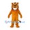 Lion Mascot Costume in Orange with Brown Mane and White Chin