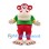 Monkey Mascot Costume in Red and Cream with Green Shirt